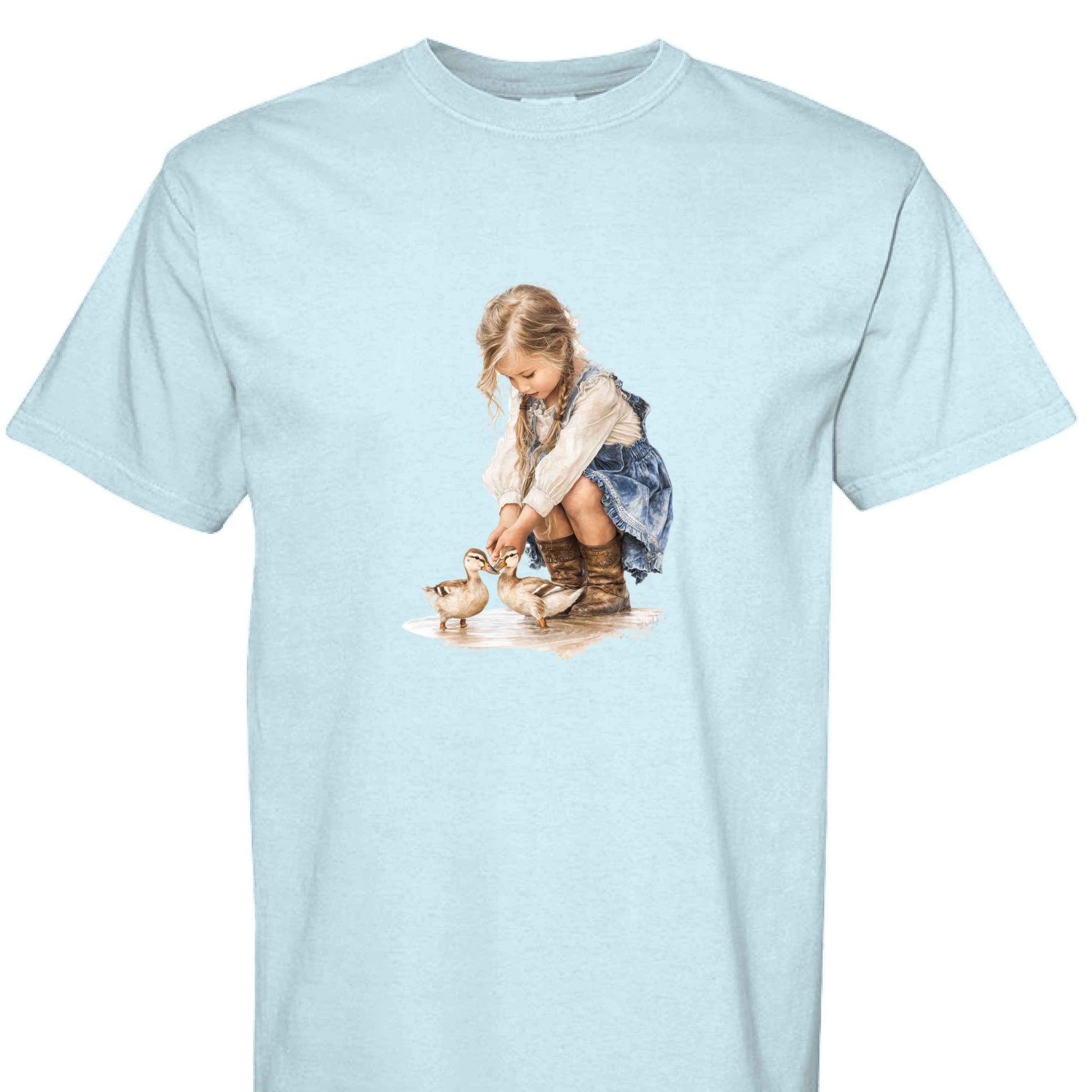 Comfort Colors T-Shirt - Little Girl Feeding Ducks