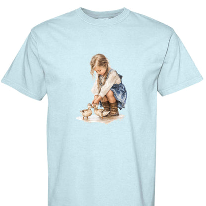 Comfort Colors T-Shirt - Little Girl Feeding Ducks