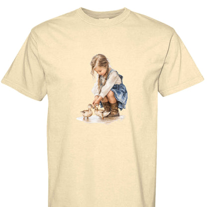 Comfort Colors T-Shirt - Little Girl Feeding Ducks