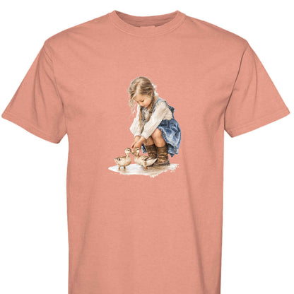 Comfort Colors T-Shirt - Little Girl Feeding Ducks