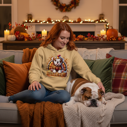 Old Gold Bulldog Turkey Hoodie Lifestyle