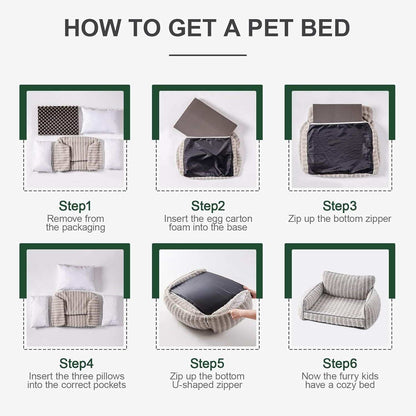 Orthopedic Pet Sofa - Small to Medium Size - Purrfect Pet Haven