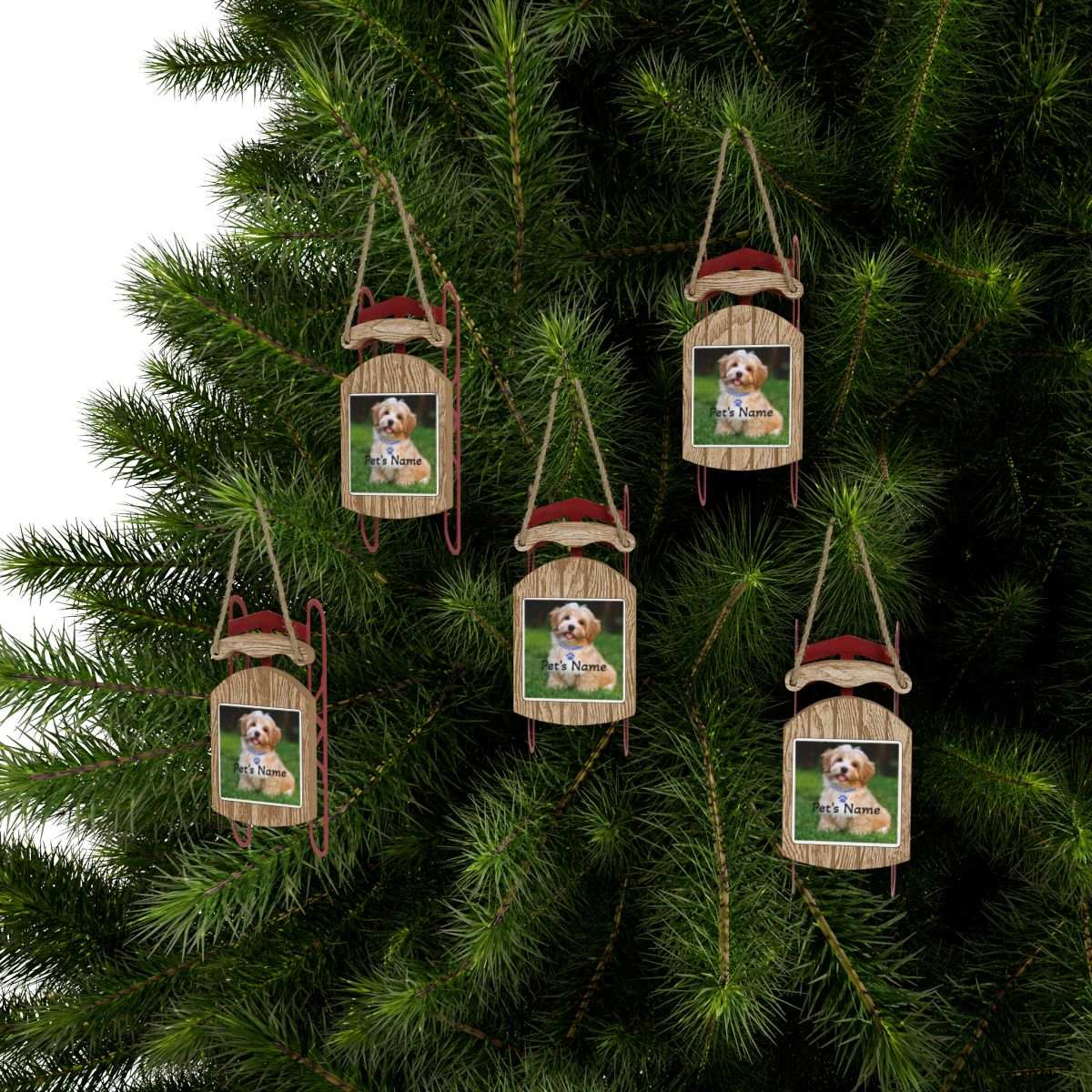 Personalized Pet Sled Ornaments - Custom Holiday Decor - Purrfect Pet Haven