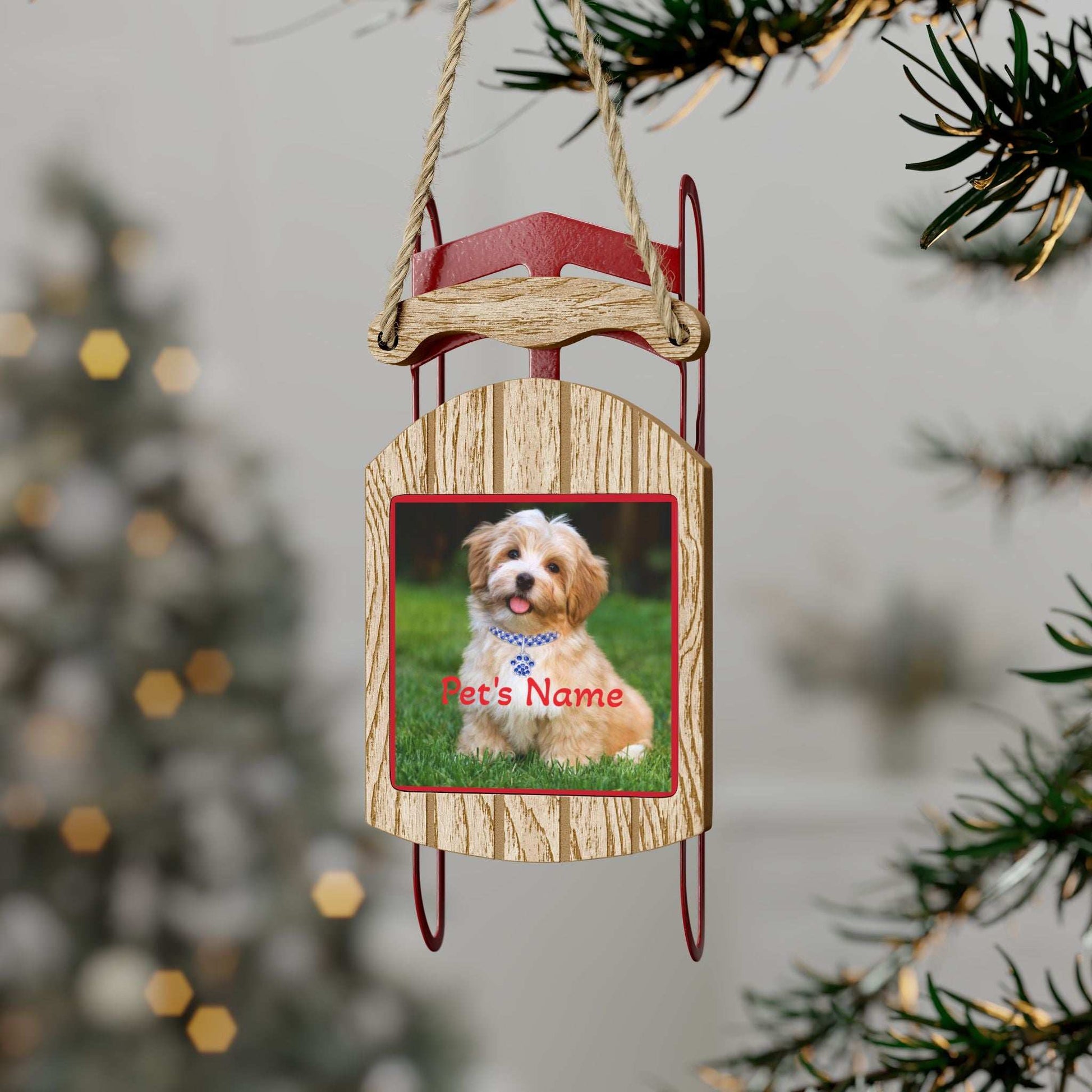 Personalized Pet Sled Ornaments - Custom Holiday Decor - Purrfect Pet Haven