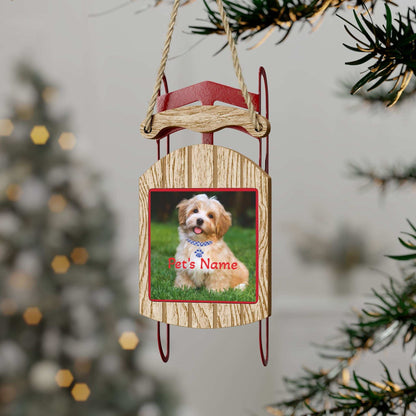 Personalized Pet Sled Ornaments - Custom Holiday Decor - Purrfect Pet Haven