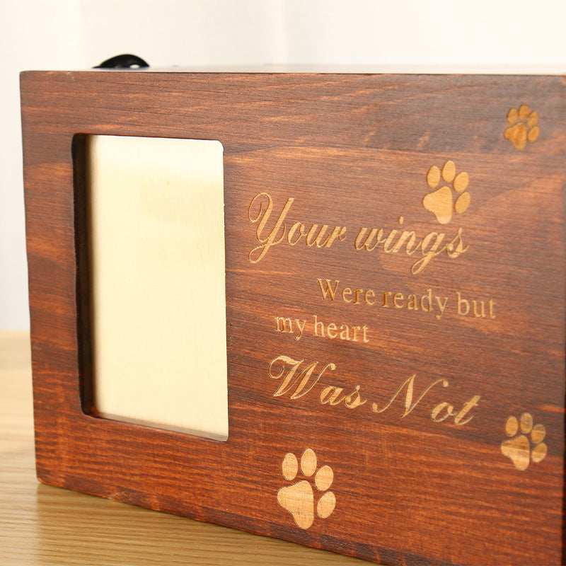 Solid Wood Pet Leash Photo Frame Cinerary Casket - Purrfect Pet Haven
