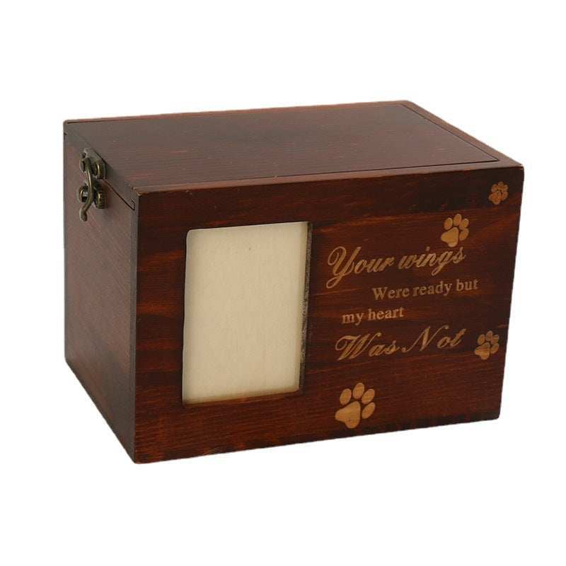 Solid Wood Pet Leash Photo Frame Cinerary Casket - Purrfect Pet Haven