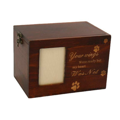 Solid Wood Pet Leash Photo Frame Cinerary Casket - Purrfect Pet Haven
