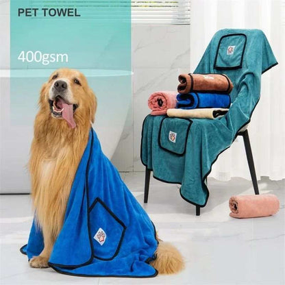 Pet Towel Dog Bathrobe Water Absorbent And Quick Drying Cleaning - Purrfect Pet Haven