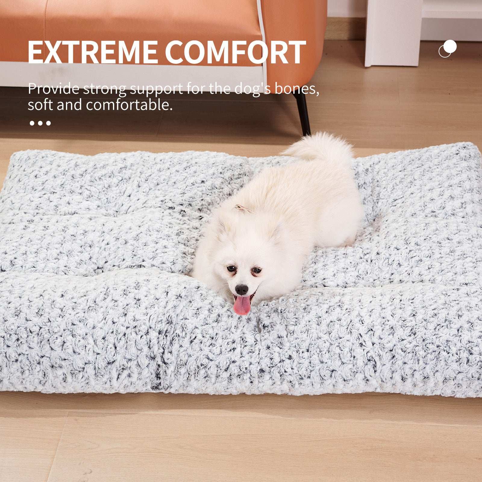 Dog Crate Bed Pad - Rose Velvet Circle - Purrfect Pet Haven
