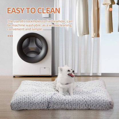 Dog Crate Bed Pad - Rose Velvet Circle - Purrfect Pet Haven