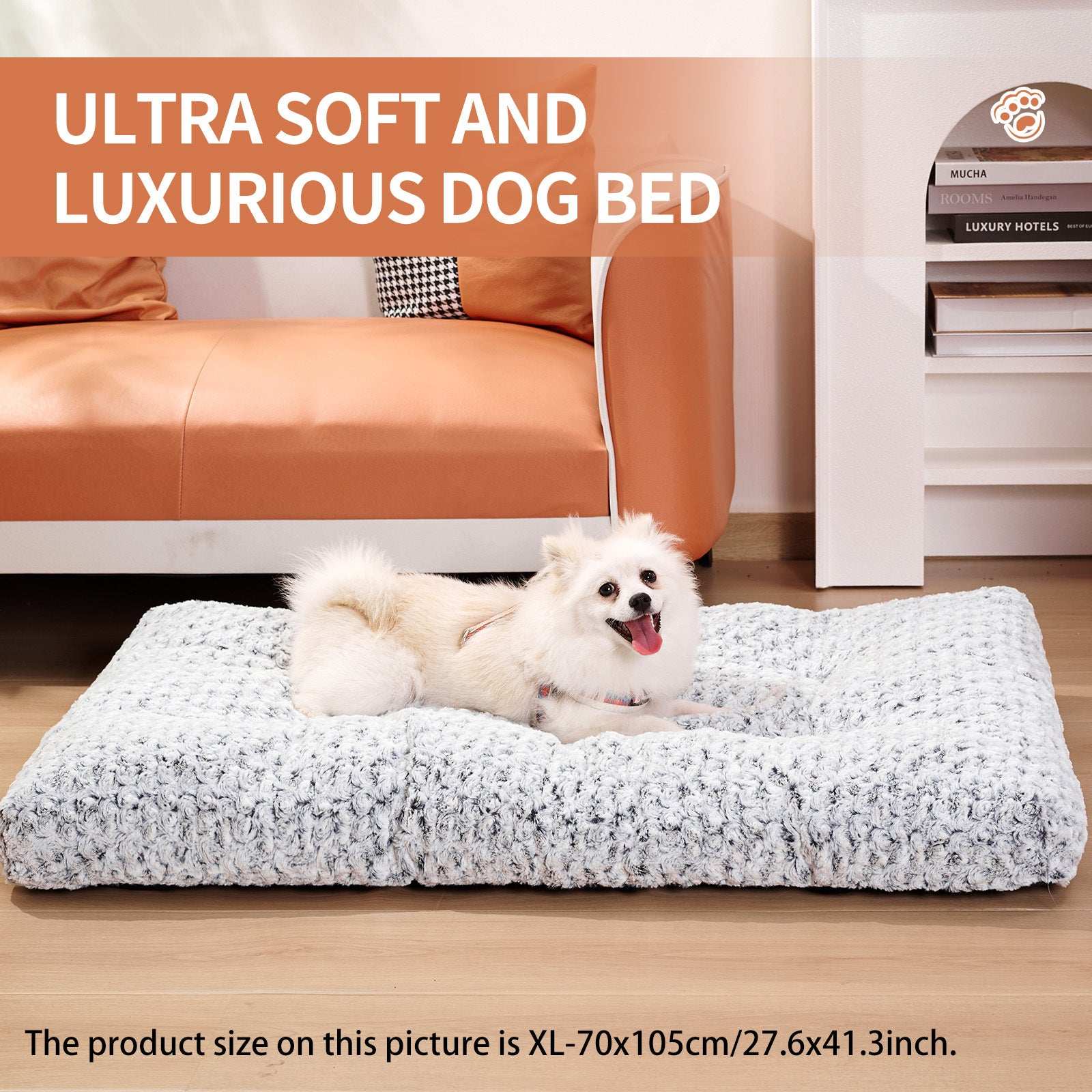 Dog Crate Bed Pad - Rose Velvet Circle - Purrfect Pet Haven