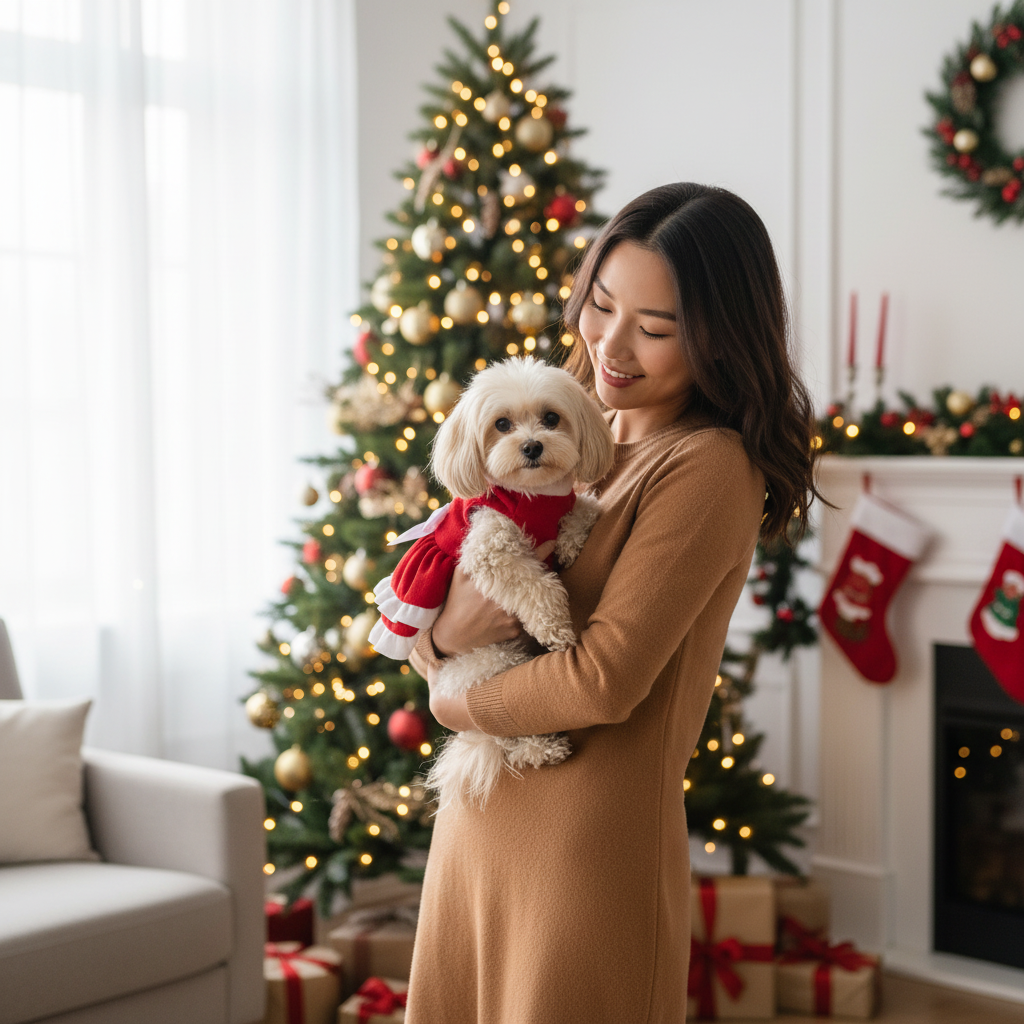 Bow Princess Dress - Pet Christmas Holiday Outfit - Purrfect Pet Haven