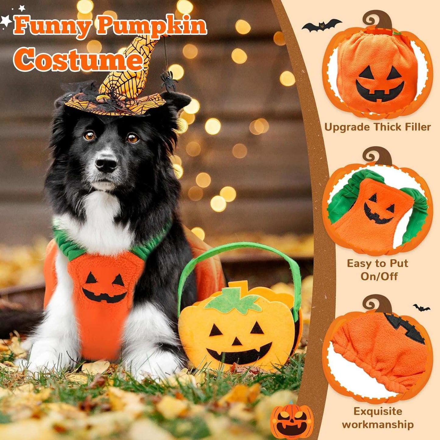 Fun Halloween Pumpkin Pet Dog Costume - Purrfect Pet Haven