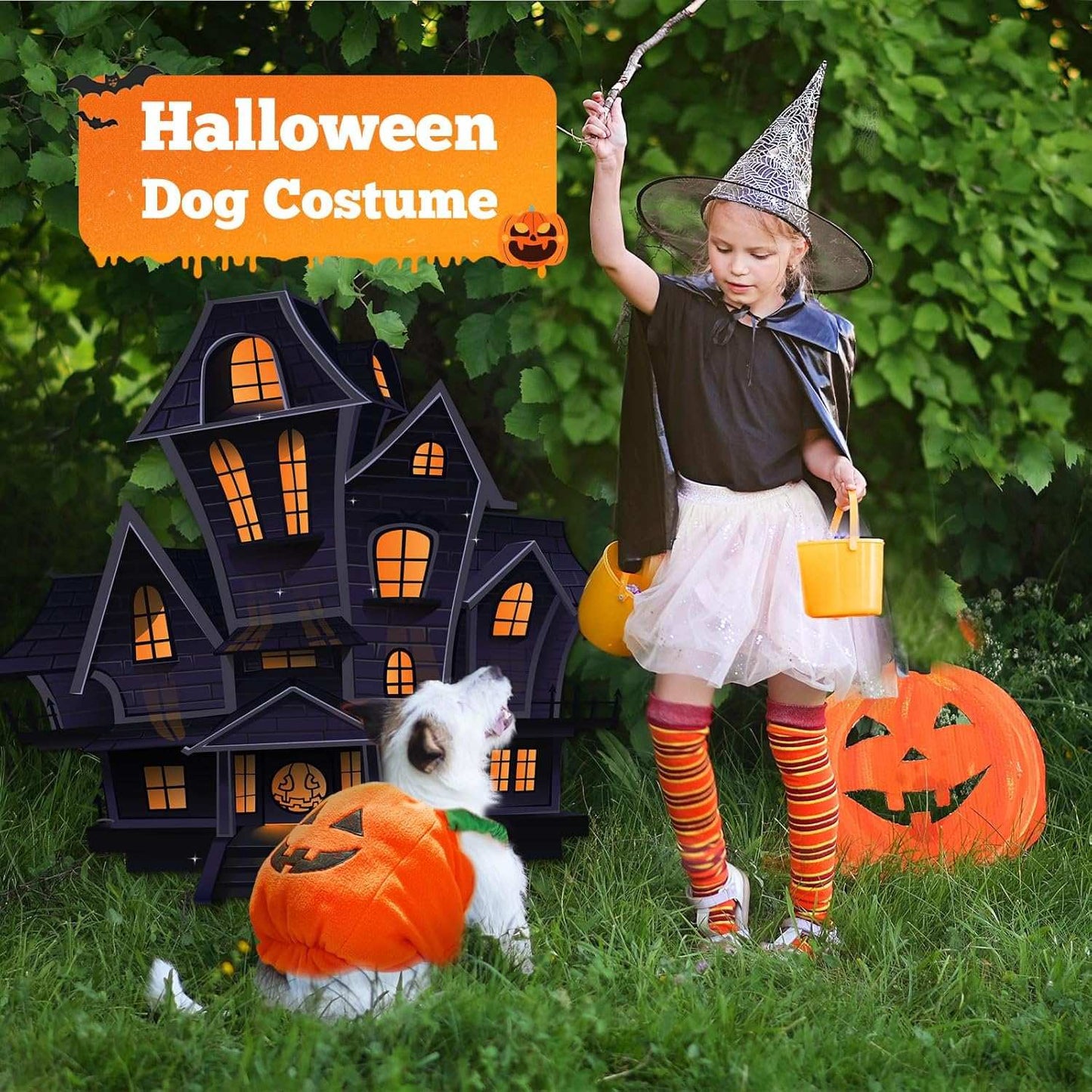 Fun Halloween Pumpkin Pet Dog Costume - Purrfect Pet Haven