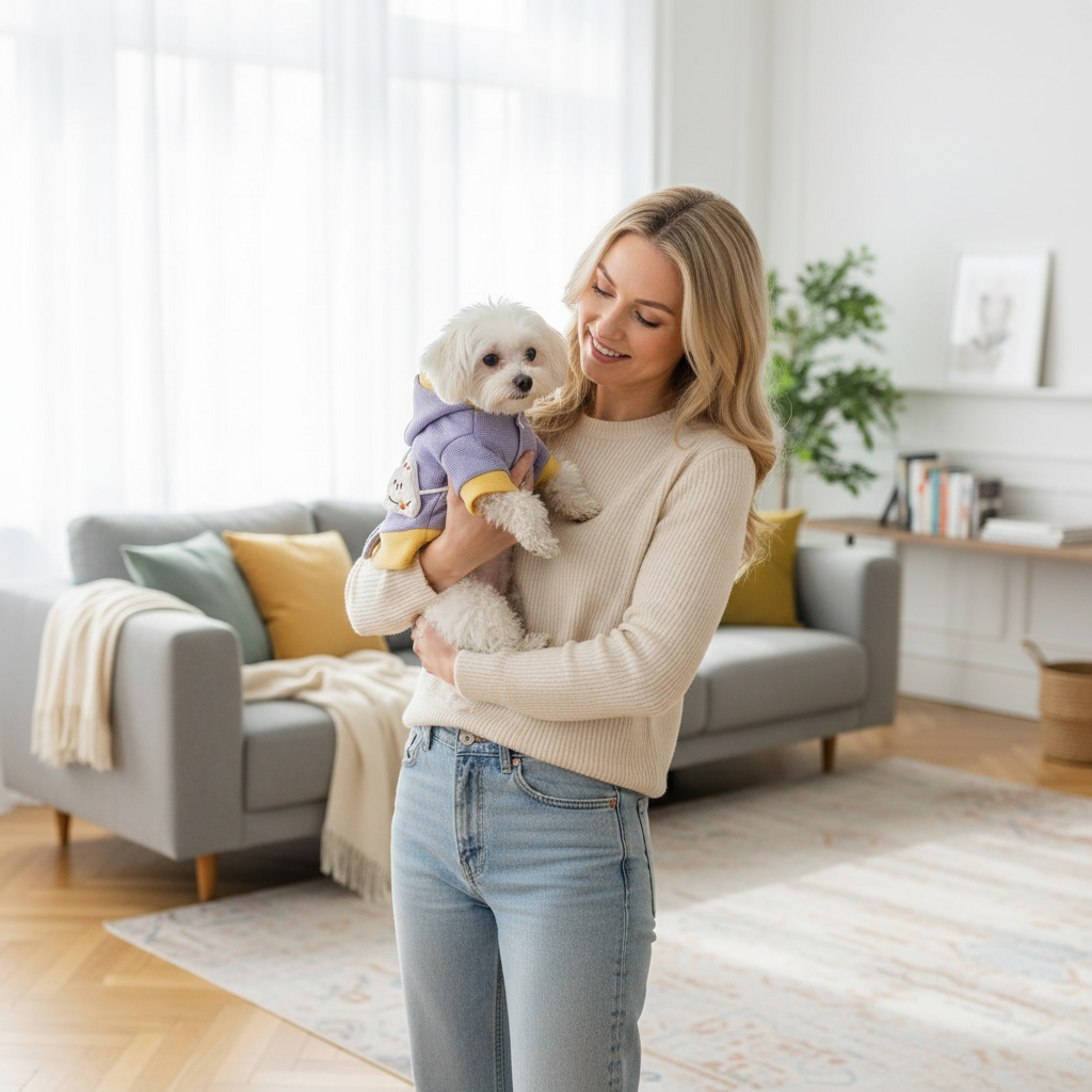 Cartoon Bear Sweatshirt - Lightweight Pet Coat - Purrfect Pet Haven