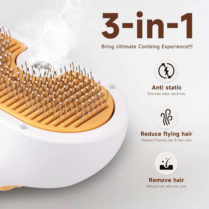 Wefulfil Pet Grooming Comb with Mousse featuring anti static, flying hair reduction, and hair removal