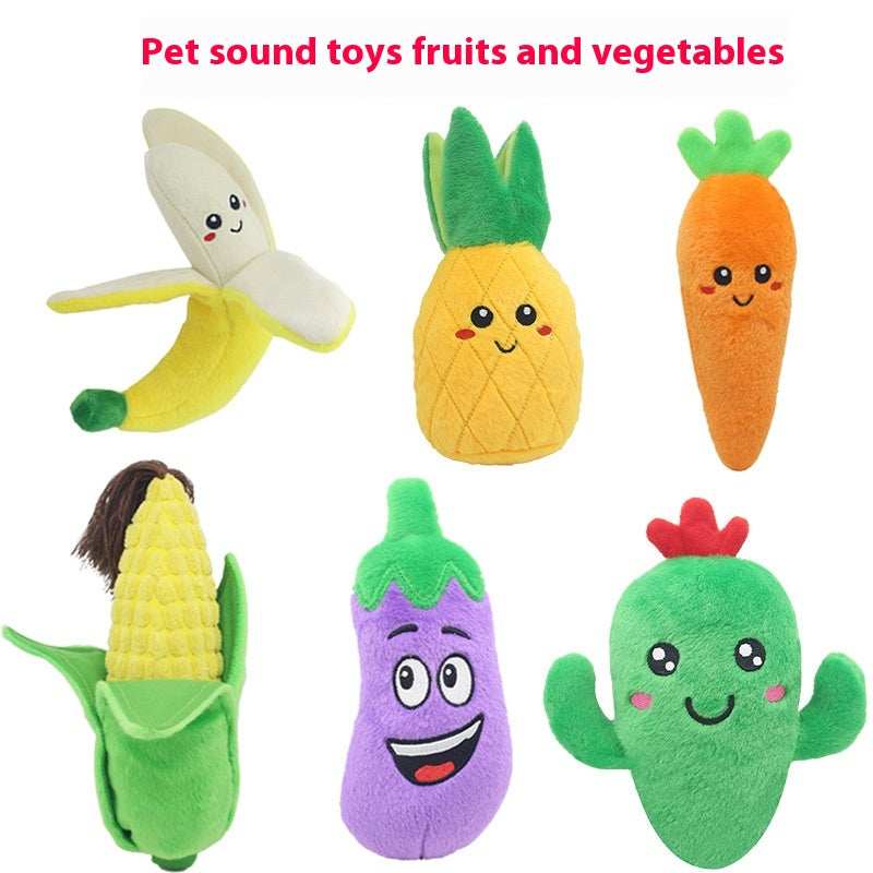 Pet Plush Sound Toy Fruit Vegetable Dog Cat Educational Toy - Purrfect Pet Haven