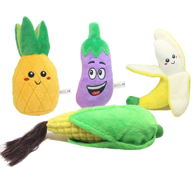 Pet Plush Sound Toy Fruit Vegetable Dog Cat Educational Toy - Purrfect Pet Haven