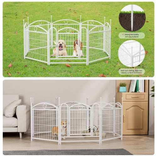 Dog Playpen Indoor 24 Inch 8 Panel Metal Dog Playpen - Purrfect Pet Haven