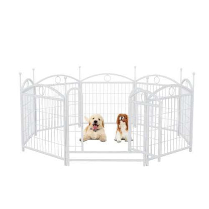 Dog Playpen Indoor 24 Inch 8 Panel Metal Dog Playpen - Purrfect Pet Haven