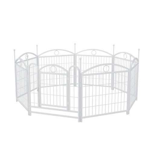 Dog Playpen Indoor 24 Inch 8 Panel Metal Dog Playpen - Purrfect Pet Haven