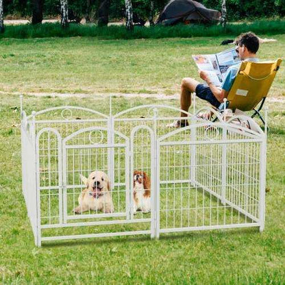 Dog Playpen Indoor 24 Inch 8 Panel Metal Dog Playpen - Purrfect Pet Haven
