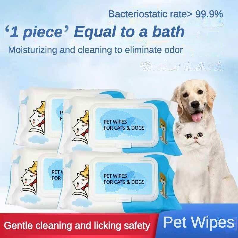 Dog Cat Pet Wet Wipes For Paws And Butt, EarsEyes Plant-based Pet Wipes, Unscented DogWipes, Cleaning Deodorizing, Paw Wipes ForDogs Cats Pets - Purrfect Pet Haven