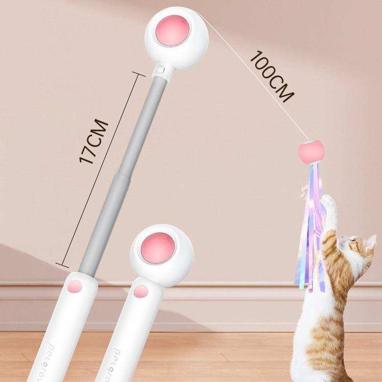 Retractable Interactive Laser and Cat Feather Wand Toy - Purrfect Pet Haven