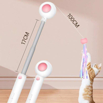 Retractable Interactive Laser and Cat Feather Wand Toy - Purrfect Pet Haven
