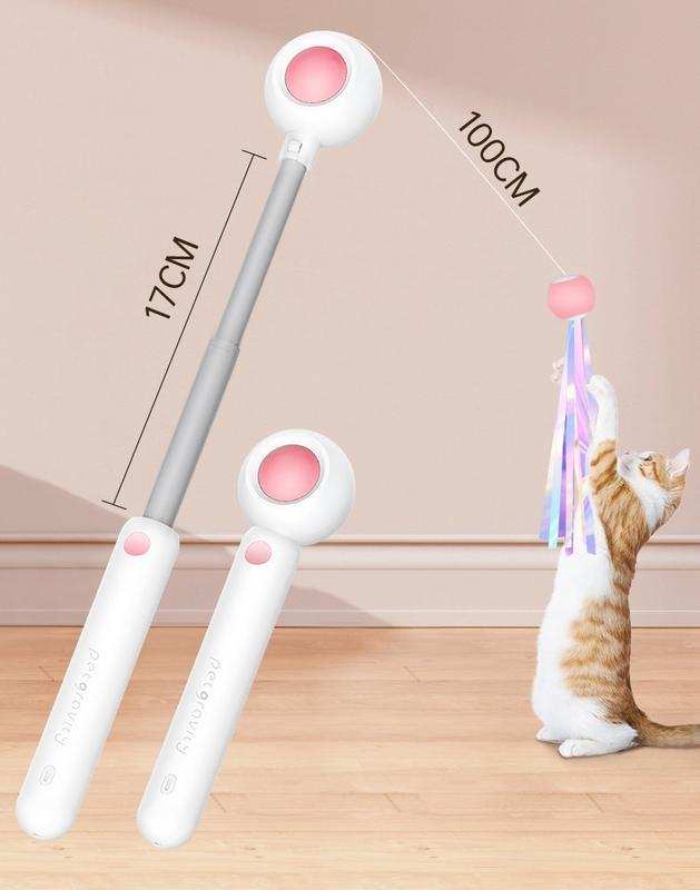 Retractable Interactive Laser and Cat Feather Wand Toy - Purrfect Pet Haven