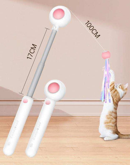 Retractable Interactive Laser and Cat Feather Wand Toy - Purrfect Pet Haven