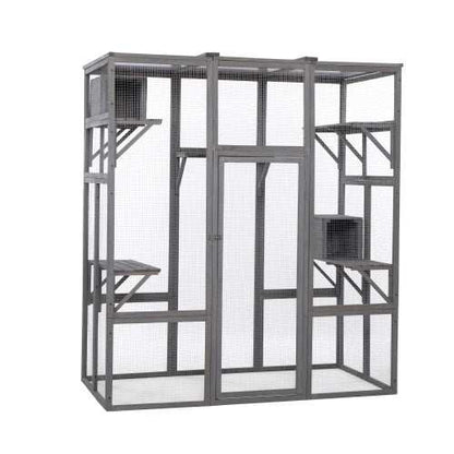 Large Multi-Level Outdoor Cat Enclosure Cage - Purrfect Pet Haven