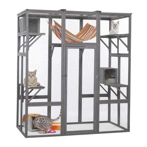 Large Multi-Level Outdoor Cat Enclosure Cage - Purrfect Pet Haven