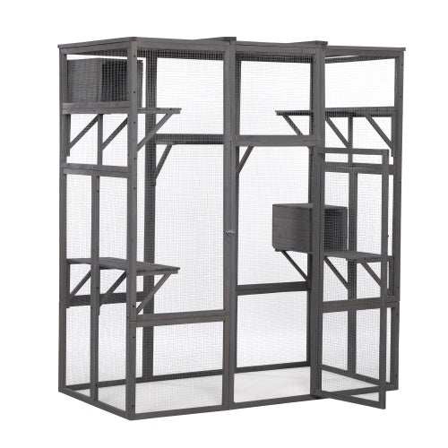 Large Multi-Level Outdoor Cat Enclosure Cage - Purrfect Pet Haven