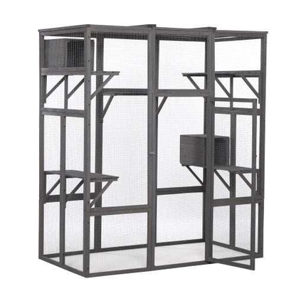 Large Multi-Level Outdoor Cat Enclosure Cage - Purrfect Pet Haven