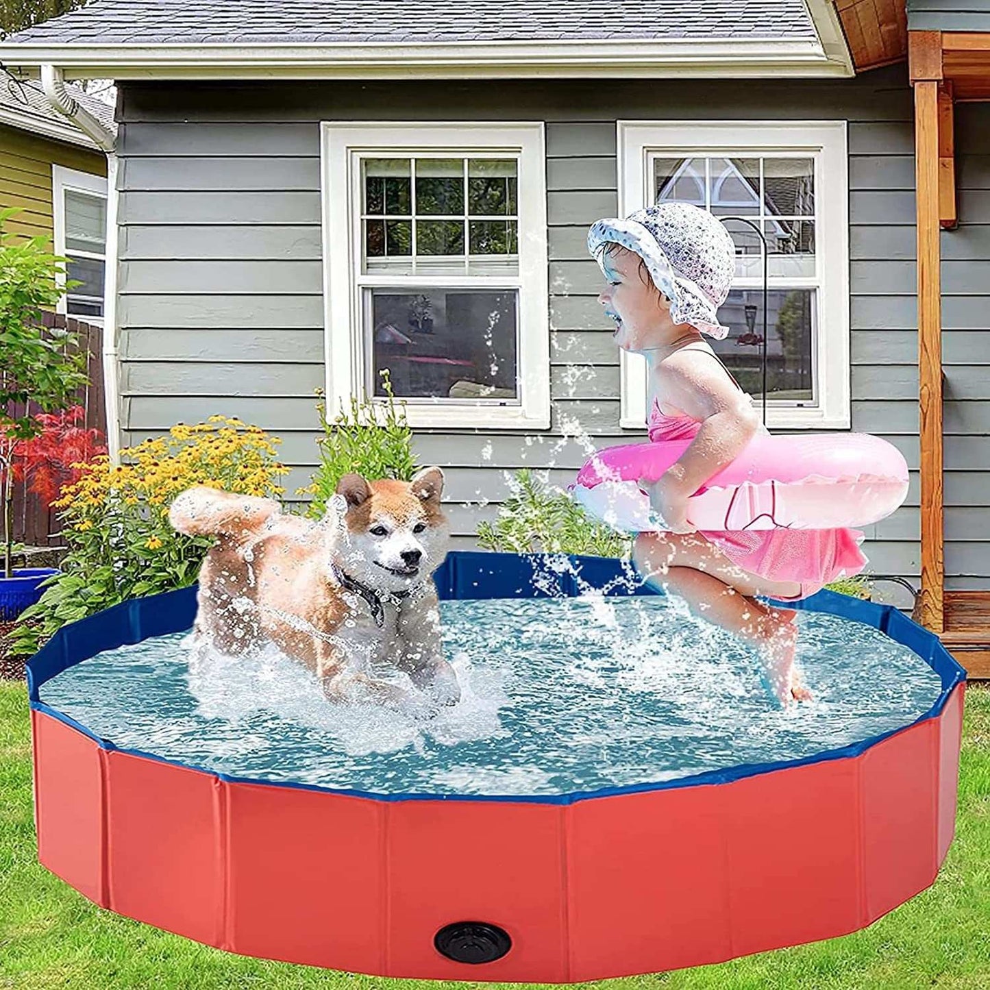 Portable Collapsible Pet Outdoor Swimming Pool - Purrfect Pet Haven