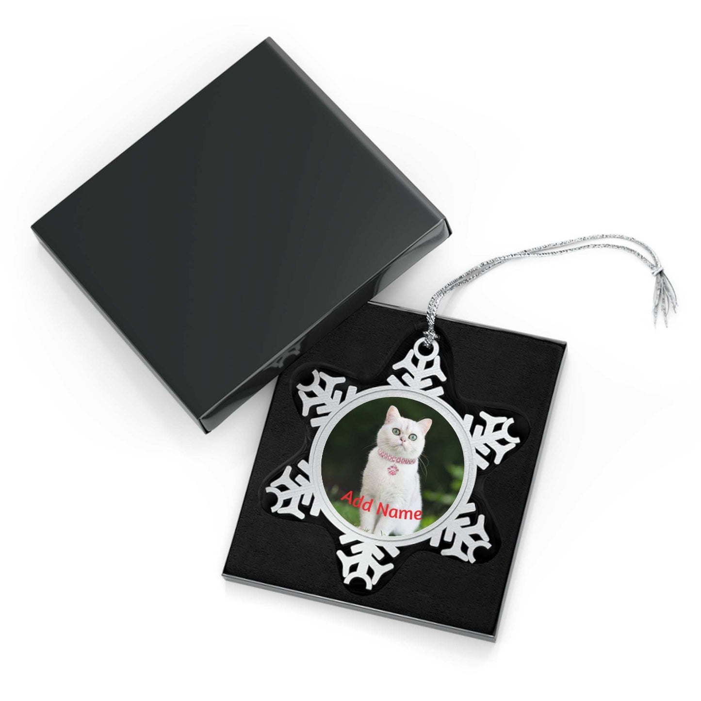 Personalized Pewter Snowflake Pet Ornament - Custom Christmas Decor - Purrfect Pet Haven