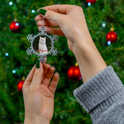 Personalized Pewter Snowflake Pet Ornament - Custom Christmas Decor - Purrfect Pet Haven