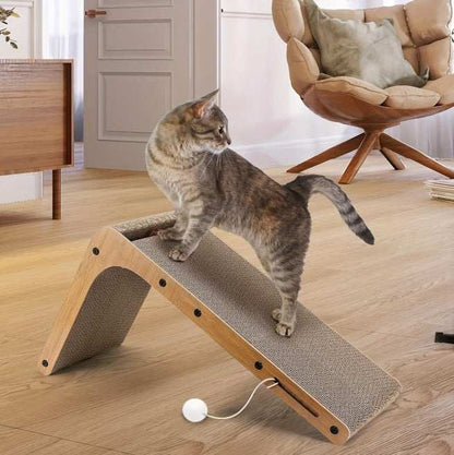 Large Size Cat Scratching Board, 23.6 Inch L Shape Cat Scratching Pad Wall Mounted, Cat Scratching Board With Ball Toy For Indoor Cats To Play - Purrfect Pet Haven