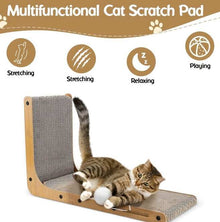 Large Size Cat Scratching Board, 23.6 Inch L Shape Cat Scratching Pad Wall Mounted, Cat Scratching Board With Ball Toy For Indoor Cats To Play - Purrfect Pet Haven