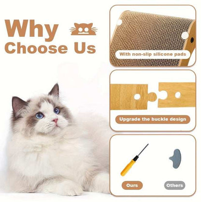 Large Size Cat Scratching Board, 23.6 Inch L Shape Cat Scratching Pad Wall Mounted, Cat Scratching Board With Ball Toy For Indoor Cats To Play - Purrfect Pet Haven