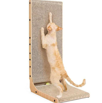 Large Size Cat Scratching Board, 23.6 Inch L Shape Cat Scratching Pad Wall Mounted, Cat Scratching Board With Ball Toy For Indoor Cats To Play - Purrfect Pet Haven