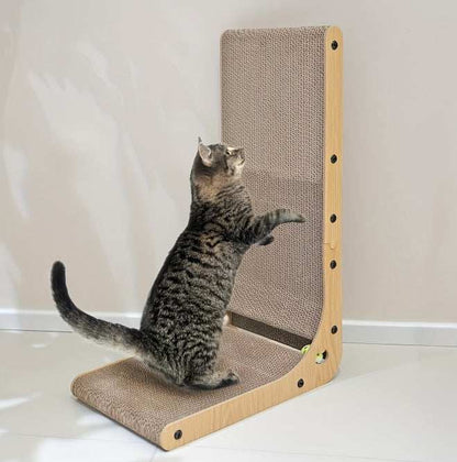 Large Size Cat Scratching Board, 23.6 Inch L Shape Cat Scratching Pad Wall Mounted, Cat Scratching Board With Ball Toy For Indoor Cats To Play - Purrfect Pet Haven