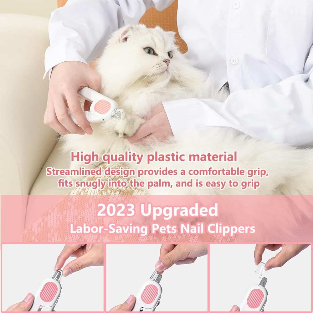 LED Pet Nail Clippers - Professional Dog Cat Nail Trimmers with Safety Guard - Purrfect Pet Haven