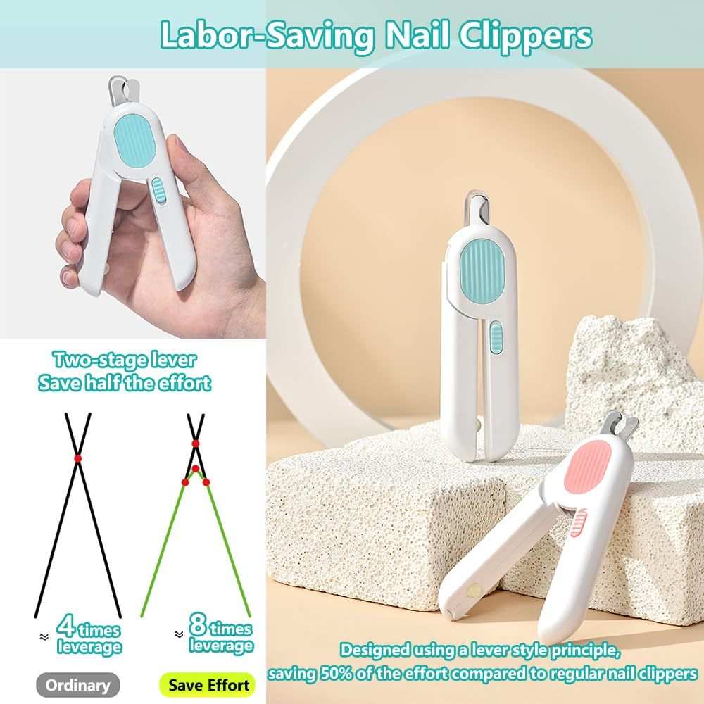LED Pet Nail Clippers - Professional Dog Cat Nail Trimmers with Safety Guard - Purrfect Pet Haven