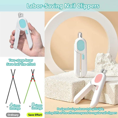 LED Pet Nail Clippers - Professional Dog Cat Nail Trimmers with Safety Guard - Purrfect Pet Haven