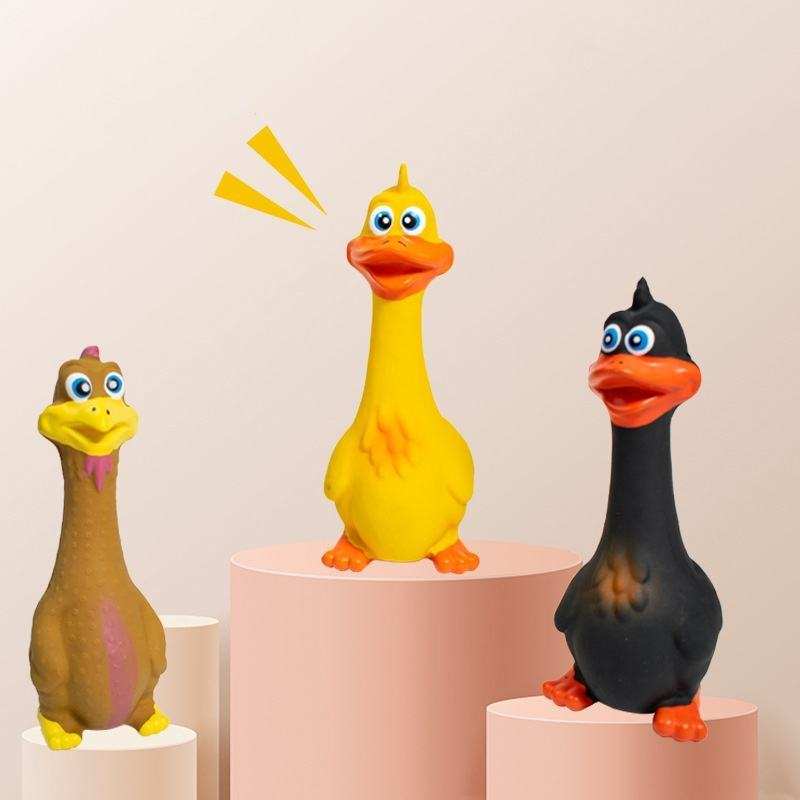 Screaming Chicken Dog Toys Set - 3 Pack Squeaky Latex Interactive Chew Toys - Purrfect Pet Haven