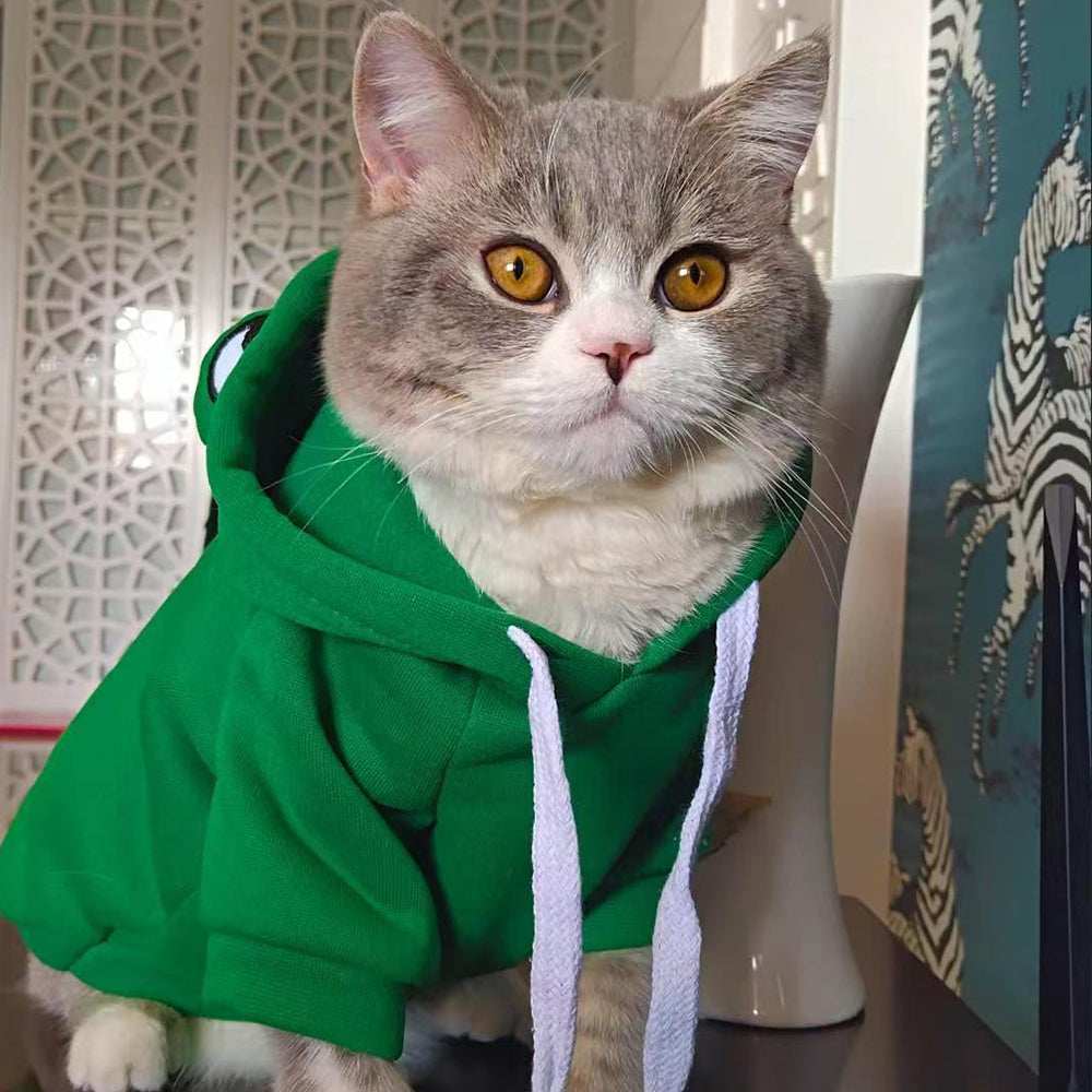 Adorable Frog Halloween Costume Hoodie - Soft Warm Pet Sweatshirt - Purrfect Pet Haven