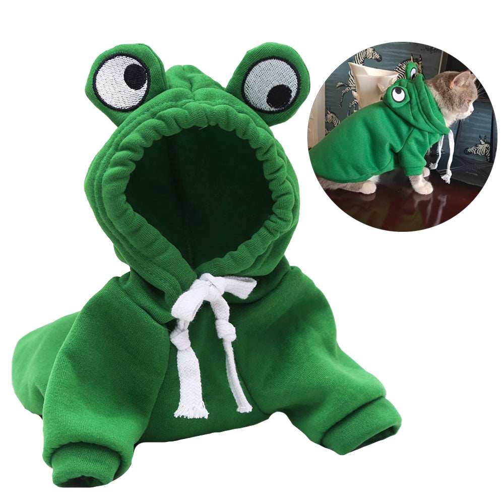Adorable Frog Halloween Costume Hoodie - Soft Warm Pet Sweatshirt - Purrfect Pet Haven